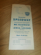 Speedway Güstrow 19.03.1977 , Unia Leszno , Programmheft / Programm / Rennprogramm , Program !!! - Motos