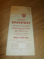 Speedway Güstrow 21.03.1976 , Unia Leszno, Rostock , Programmheft / Programm / Rennprogramm , Program !!! - Motos