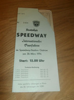 Speedway Güstrow 30.03.1974 , International , Programmheft / Programm / Rennprogramm , Program !!! - Motos