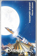 PASS-DISNEYLANDPARIS -1995-SPACE MOUNTAIN-FUSEE-ENFANT-V° N° S 049524- A Droite Vertical-MKC VALIDE 1 JOUR--TBE- - Toegangsticket Disney