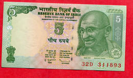 Inde 5 Roupies Neuf 6 Euros - Inde