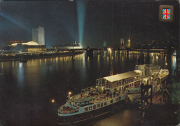 UK - London - River Thames From Waterloo Bridge By Night - Steamer - Stamp 1977 - River Thames