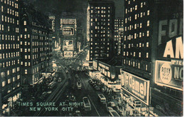 états Unis  Times Square At Night New York City . Carte Vintage Postcard  Animée Pub Camel, Pepsi Cola... 1929 - Broadway