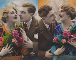 Art Deco Couleurs Vive Couple Serie SOL 3687 2 CP Homme éfféminé Rouge à Lèvre Lipstick - Koppels