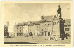 CPA CHATEAUNEUF DE RANDON - La Place Et La Statue De Duguesclin - Chateauneuf De Randon