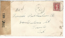 57278) Canada C.A.P.O. No.10 Goose Bay Military Censor Postmark Cancel 1942 R.C.A.F. Military Mail - Histoire Postale