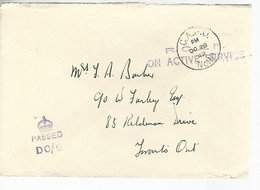 57287) Canada C.A.P.O. No.10 Goose Bay Postmark Cancel 1942 Military Mail Censor - Postal History