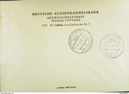 Fern-Brief Mit ZKD-Kastenst "Deutsche Außenhandelsbank AG Filiale 75 Cottbus" 6.3.69 An Glaswer Rietschen Mit EingSt. - Centrale Postdienst