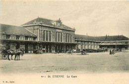 St étienne * La Place De La Gare * Ligne Chemin De Fer - Saint Etienne