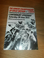 Speedway WM Canterbury , 28.6.1975 , Programmheft / Programm / Rennprogramm , Program !!! - Motos