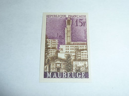 TIMBRE DE FRANCE NON DENTELE N°1153a Série: VILLES RECONSTRUITES - MAUBEUGE - NEUF SANS CHARNIERE (C.V) - 1951-1960