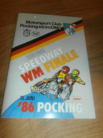 Speedway WM Finale Pocking , 15.6.1986 , Programmheft / Programm / Rennprogramm , Program !!! - Motos