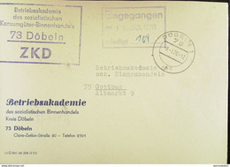 Fern-Brief Mit ZKD-Kastenstempel "Betriebsakademie Des Soz. Konsumgüter-Binnenhandels 73 Döbeln" 9.1.70 Nach Cottbus - Centrale Postdienst