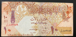 10 Riyals Qatar Central Bank Used Hologram - Qatar