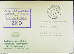 Fern-Brief Mit ZKD-Kastenstpl. "Großhandelsgesellschaft Lebensmittel-Wernigerode Sitz 372 Blankenburg" 12.5.65 An GHG .. - Central Mail Service