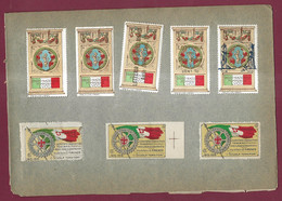 051222 - ERINNOPHILIE 15 VIGNETTES - MILITARIA ITALIE LOTTERIA PRO CROCE BIANCA 1919 SCUOLE TORNITORI - Erinnophilie