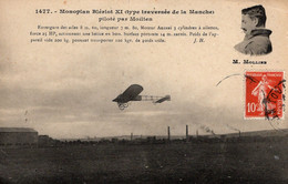 Monoplan Blériot XI (type Traversée De La Manche) Piloté Par MOLLIEN  - CPA - Aviateurs