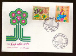 Algérie FDC Enveloppe Premier Jour 1980 Timbre Timbres N°714 715 Jeux Olympiques Moscou - Algeria (1962-...)