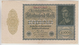 Germania, Reichsbanknote 10000 Mark Piega Al Centro Ma Eccellente Cons. 1922 - 10000 Mark