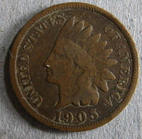 Etats-Unis . One Cent 1905 . Indian Head - 1859-1909: Indian Head