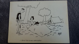 CPM ILLUSTRATEUR JACQUES FAIZANT  CAMPING ON L A VUE VOTRE VACHE ED MEDIATEC STANDING  1986 - Faizant