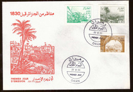 Algérie FDC Enveloppe Premier Jour 1989 Timbre Timbres N°939 à 941 Vue Vues Algérie En 1830 - Algeria (1962-...)