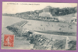 MARSEILLE - La Corniche, Anse Du Prophète (animation) - Circulé 1908 - Canebière, Centre Ville