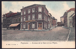 +++ CPA - PEPINSTER - Avenue De La Gare Et Rue Pépin - Hôtel - Café Billard - Couleur  // - Pepinster