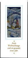 3855 - Glückwunschkarte Weihnachten - Winterlandschaft Silberfolie Klappkarte - Verlag Planet DDR Grafik - Altri & Non Classificati