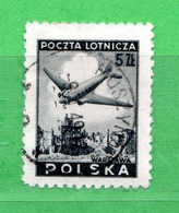 (Us.5) POLONIA ° - AIRMAIL - 1946 - AVION Sur VARSOVIE.  Yv. 10. Oblitéré Come Scansione - Usati