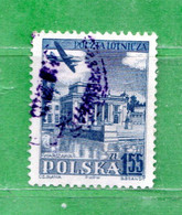 (Us.5) POLONIA ° - AIRMAIL - 1954 - Villes Diverses.  Yv. 38.  Oblitéré Come Scansione - Usados