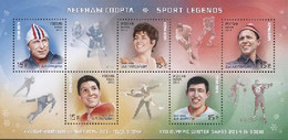 Russia 2013 XXII Olympic Winter Games Legends Of Soviet Sport Block Of 5 Stamps - Winter 2014: Sotchi