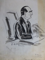 BRUCE, Australie, Président SDN, Dessin Original DERSO, Genève, Vers 1930, Encre De Chine, UNIQUE ; G 04 - Tekeningen