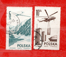 (Us.5) POLONIA ° - AIRMAIL - 1976 - AVIONS.  Yv. 55-56.  Oblitéré Come Scansione - Used Stamps