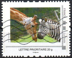FRANCE - 1v - Used - Montimbramoi Zebra Giraffes Girafes Giraffen Girafe Giraffe Jirafa Jirafas Fauna Animals Mammals - Jirafas