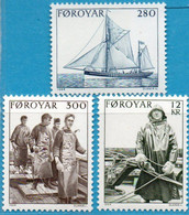 Faroyar Faroerne 1984 Sea Fishery 84-5 MNH Ship, Crew With Aprons, Helmsman - Andere(Zee)