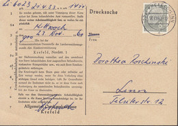 BRD 182 EF, Auf Postkarte, Ortsdrucksache Mit Stempel: Krefeld-Linn 16.11.1960 - Cartas