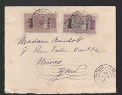 2  Timbres  Soudan Français   20 C Et 5 C   Année 1924  Destination  Nîmes    Gard - Lettres & Documents