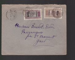 2  Timbres  Soudan Français      20 C Et 5 C   Année 1924  Destination   Parignargues     Gard - Cartas & Documentos