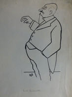 BELGIQUE, Emile VANDERVELDE, Ixelles, Dessin Original De Georges Breitel, Vers 1925, Encre De Chine, UNIQUE ; G 04 - Disegni