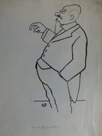 BELGIQUE, Emile VANDERVELDE, Ixelles, Dessin Original De Georges Breitel, Vers 1925, Encre De Chine, UNIQUE ; G 04 - Dessins