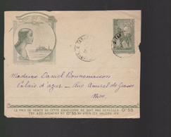 Un Entier Postal  Sur Un Devant De Lettre    Madagascar    1936  Destination Nice - Covers & Documents