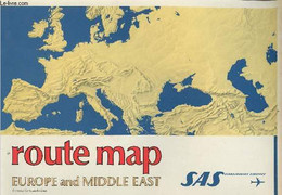 Route Map Scandinavia / Europe And Middle East - Sas Scandiavia Airlines. - Collectif - 0 - Mapas/Atlas