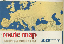 Route Map Scandinavia / Europe And Middle East - Sas Scandiavia Airlines. - Collectif - 0 - Cartes/Atlas