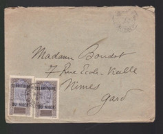 2 Timbres    50 C  Sur Enveloppe    Territoire Du Niger Année 1927   Destination  Nîmes Gard - Covers & Documents