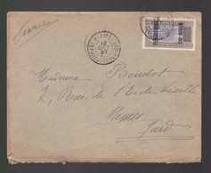 1 Timbre   50 C  Sur Enveloppe    Territoire Du Niger Année 1927   Destination  Nîmes Gard - Briefe U. Dokumente
