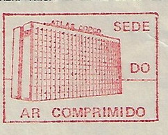 Hungary 1990 Cover Fragment Meter Stamp Slogan Atlas Copco Brasil Ltda, Compressed Air Headquarters From São Paulo - Brieven En Documenten