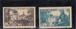 France - Année 1940 - Neuf** - N°YT 451/52 - Pour Nos Soldats - Unused Stamps