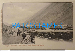 197473 CHILE VALLE PUNTA DE VACAS VIAJE CORDILLERA CIRCULATED TO UK POSTAL POSTCARD - Pérou