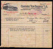CUBA CHECK RON BACARDI,THE ROYAL BANK OF CANADA 11/05/1951 SINDICATO GASTRONOMICO - Schecks  Und Reiseschecks